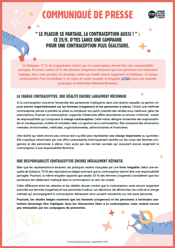 Communiqué de presse – campagne contraception 2026